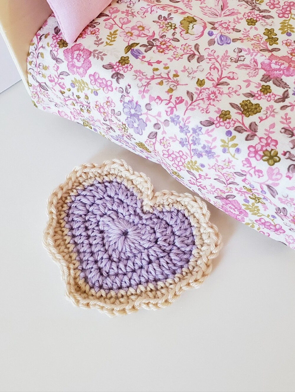 Miniature Dollhouse 1:12 Scale Handmade Lilac Heart Crochet Maileg